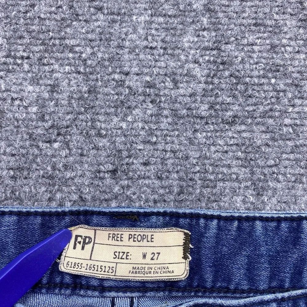 Free People Womens W27 Distressed Skinny Jeans Blue Ripped Knee Grunge